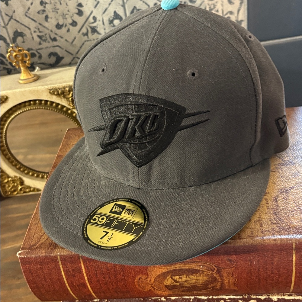 New Era Black and Blue Fitted Cap OKC